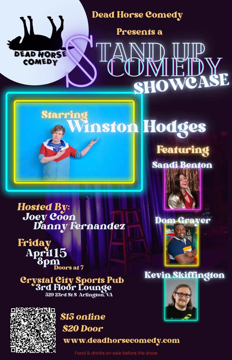DeadhorseDMV's tweet photo. Only 20 tickets left for this Friday’s live standup comedy showcase at @CCSportsPub, starring the hilarious @winstonhcomedy. Get yours now at the link in our bio! https://t.co/JsqIzp7DoK