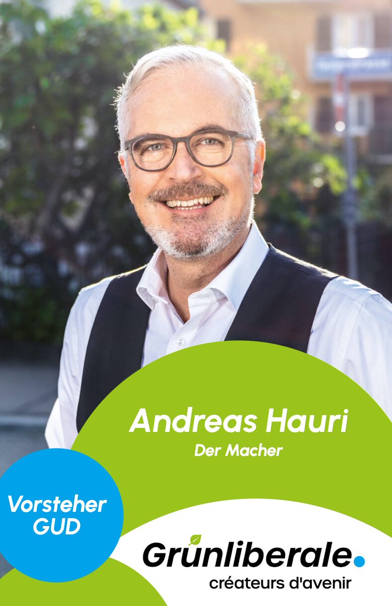 glpstadtzuerich's tweet photo. "Der Macher macht weiter – unser Stadtrat Andreas Hauri ist hochmotiviert, sich den kommenden Herausforderungen im Bereich Gesundheit und Umwelt zu stellen. Wir sind überzeugt, dass er die wichtigen Themen anpacken und die notwendigen Lösungen vorschlagen wird."
#hauri #gud #glp https://t.co/qnBABqpL5R