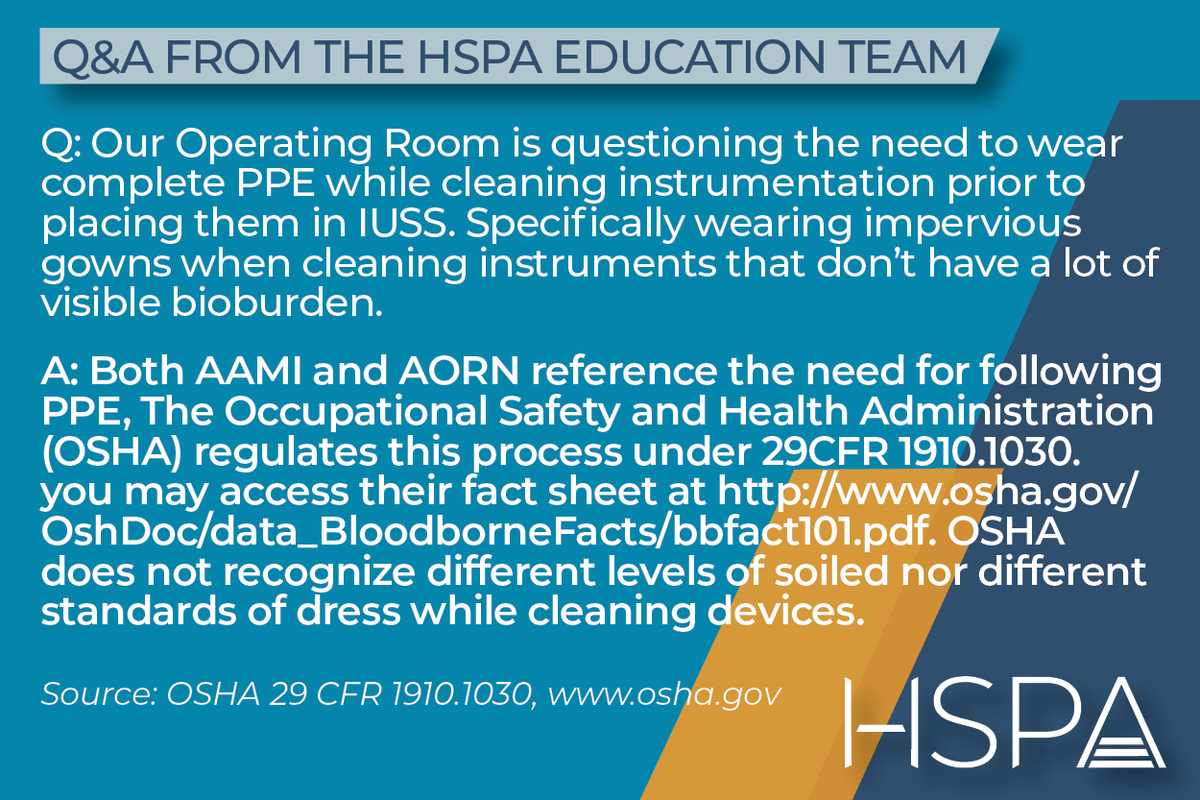 myHSPA's tweet photo. #HSPA #sterileprocessing #sterileprocessingprofessionals #SPD #infectioncontrol https://t.co/bnKEaW1Pm2