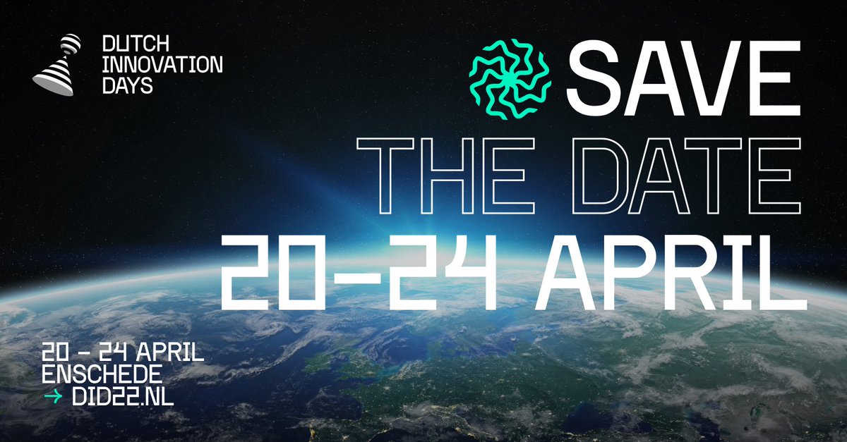 𝗗𝘂𝘁𝗰𝗵 𝗜𝗻𝗻𝗼𝘃𝗮𝘁𝗶𝗼𝗻 𝗗𝗮𝘆𝘀 𝟮𝟬𝟮𝟮 | Staat 20 t/m 24 april al in jouw agenda? 🤩

Tijdens de DID22 wordt Enschede omgetoverd tot innovatiestad vol professionals en nieuw talent. 🦾

Koop jouw ticket hier! 👉 did22.nl/tickets/

<a href="/Dutchinnovate/">Dutch Innovation</a> #DID22 #twente