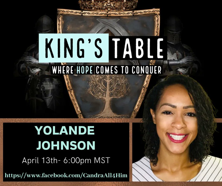 Candraall4him's tweet photo. Rest up for this week's #KingsTable guest, she's a firecracker! 
She preaches, teaches, evangelizes, leads the youth, is trained in prophetic healing, deliverance, and inner healing, as well as being a worship leader!
Here's the link to join in! https://t.co/8OcMDZjfG8
#Jesus https://t.co/swTRw0gzcV
