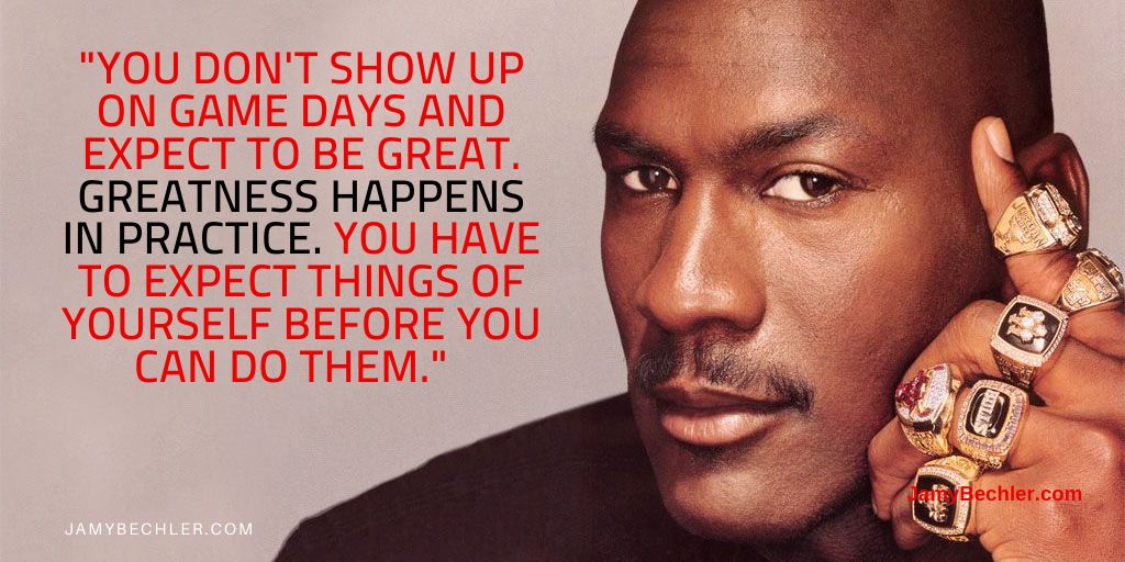 jamybechler's tweet photo. GREATNESS HAPPENS IN PRACTICE

"You don't show up on game days and expect to be great. Greatness happens in practice. You have to expect things of yourself before you can do them" (Michael Jordan) https://t.co/qbsafMYC8b