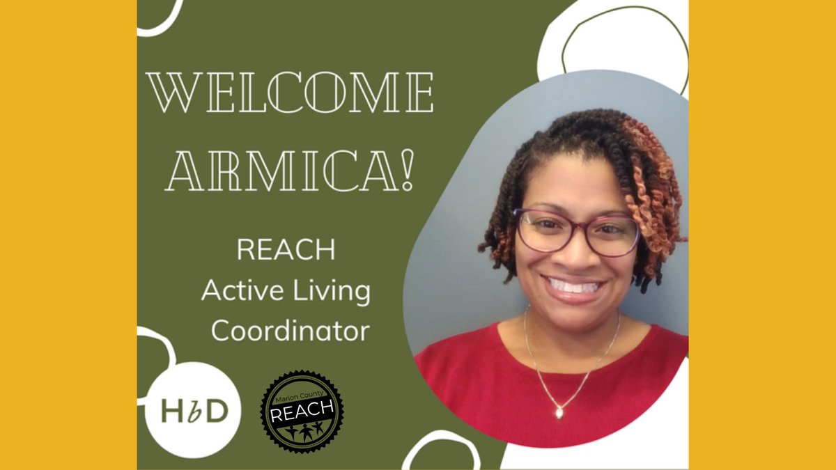 ReachMarionCo's tweet image. Welcome our new  REACH Active Living Coordinator, Armica Gaspar!🙌🎉

Everyone please give her a warm welcome  !!

#reachmarionco #healthbydesign #welcomestaff #activepeoplhealthyindy #healthypeople #reachteam #activelivingcoordinator

@HbD_IN