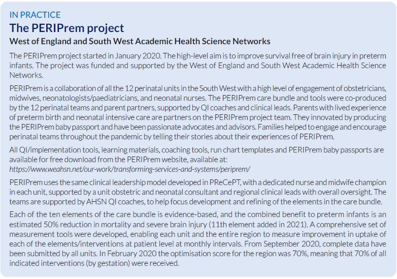 We're so proud to see PERIPrem featured as a case study in the latest <a href="/NHSGIRFT/">Getting It Right First Time (GIRFT)</a> Neonatology report: 

You can download the full report from NHS Futures: gettingitrightfirsttime.co.uk/girft-reports/ 

@WEAHSN @sw_ahsn @AHSNNetwork <a href="/SwinscoeTasha/">Tasha Swinscoe</a> <a href="/kayhaughton/">kayhaughton</a> @AnnRemmers <a href="/KarenLuyt/">Karen Luyt💙</a> <a href="/SarahBates18/">Sarah Bates</a>