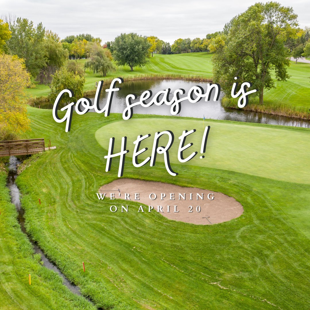 Dust off the clubs and book your tee time for April 20th! We're opening up the golf course! Book online here bit.ly/368FdGB