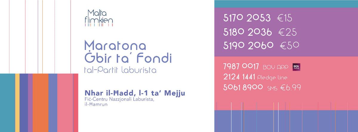 Maratona Ġbir ta' Fondi | 1 ta' Mejju 2022

Call and leave your donation on the numbers provided to give your support to @PL_Malta and Prime Minister @RobertAbela_MT. 🌹

#MaltaFlimkien
#TogetherWeAre 
@labouryouths
