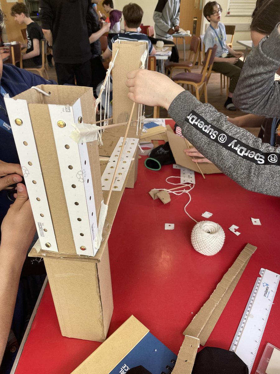 Day 2 of our Humanitarian Engineering Course, the bridge has been washed away we need to design and built a replacement to deliver our clean water supply ⁦<a href="/SmallpeiceTrust/">The Smallpeice Trust</a>⁩ ⁦<a href="/westmerciascout/">West Mercia Scouts</a>⁩ ⁦<a href="/BritSciAssoc/">British Science Association</a>⁩