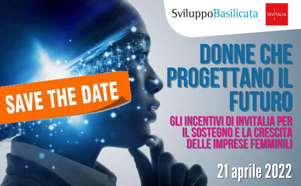 #SaveTheDate #21aprile
𝗡𝘂𝗼𝘃𝗶 𝘀𝗰𝗲𝗻𝗮𝗿𝗶, 𝗼𝗽𝗽𝗼𝗿𝘁𝘂𝗻𝗶𝘁𝗮̀ 𝗲 𝘀𝗳𝗶𝗱𝗲 𝗽𝗲𝗿 𝗹𝗲 𝗱𝗼𝗻𝗻𝗲 𝗰𝗵𝗲 𝗶𝗻𝘁𝗲𝗻𝗱𝗼𝗻𝗼 𝗲𝘀𝘀𝗲𝗿𝗲 𝗮𝗿𝘁𝗲𝗳𝗶𝗰𝗶 𝗱𝗲𝗹 𝗹𝗼𝗿𝗼 𝗳𝘂𝘁𝘂𝗿𝗼.
<a href="/Invitalia/">Invitalia</a> <a href="/SviluppoBas/">Sviluppo Basilicata</a>
21 aprile ore 15.30