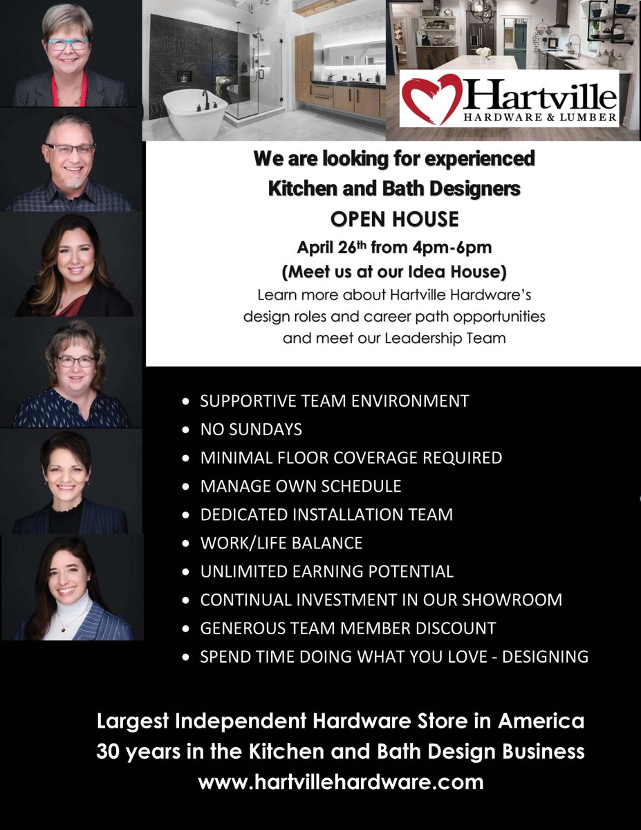 JeniferMoreHRM's tweet photo. Are you a Kitchen and Bath Designer looking for a change?  If so, we would love to meet you! Please join us on April 26th for our Kitchen and Bath Designer Open House.  Can you picture yourself on our team? https://t.co/ZmJVdu0XFq https://t.co/EakadlPSrD