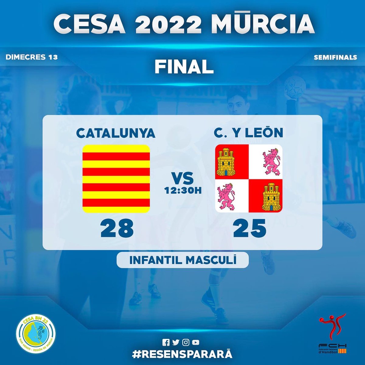 FedCatHandbol's tweet photo. 𝗖𝗠 𝗶 𝗜𝗠 𝗔 𝗟𝗔 𝗙𝗜𝗡𝗔𝗟!! 💪🏼
 
 🙌🏼 La #SelCatHandbol CM i IM es classifiquen per la final!! Malauradament el CF ha caigut contra Andalucia tot i el gran partit de les noies de Toni Alférez!

 🏆 Semifinals | #CESA2022
 📆 Dimecres, 13 d'abril
 
 #⃣ #ResEnsPararà https://t.co/IJjI232Et3
