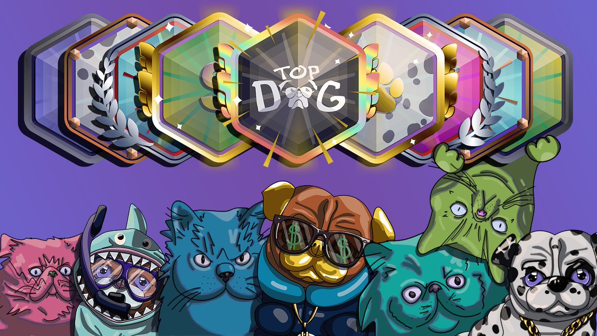 TopDogBeachClub's tweet image. Today we launch the first ever NFT-based achievement system 🏆

Earn badges and special prizes for completing little tasks or epic adventures through the wonderful world of Web3 ⚔️

For Phase 1, Top Dog holders will be rewarded greatly. Let's dive in ... 🧵👇