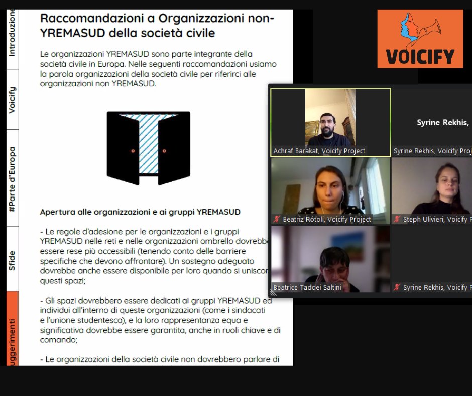 Voicify_EU's tweet photo. โ
Very happy to see our first event set up by @Voicify_EU #YouthAdvocates from ๐Italy!
๐ค๐ฝWe thank ATAS onlus for the exchanges on our #PartofEurope Recommendations in the Italian context ๐ฎ๐น https://t.co/T2HwkCaMD7