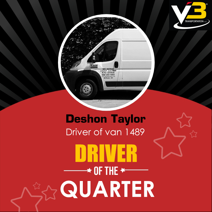 V3_Trans's tweet photo. Deshon Taylor – Truck# 1489

V3 Transportation is proud to announce that the Driver of the Fourth Quarter of 2021 is Deshon Taylor. Mr. Taylor has been with V3 for over 5 1/2 years and has proven repeatedly how dependable he is. Find out more
https://t.co/F4NZZfgq3P https://t.co/Wzvg9W9Mu0