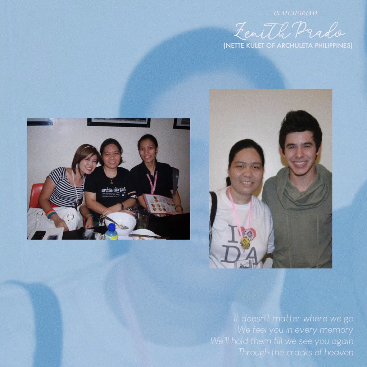 archuletaphils's tweet photo. In Memoriam
ZENITH PRADO 
(@NetteKulet / @NetteKulet_AP of Archuleta Philippines)

Born: April 25, 1979
Died: April 10, 2022

Over the weekend, heaven’s gained another archu-angel as one of the pioneer admins of AP has unfortunately succumbed to the big C. https://t.co/3BZ79mchFT