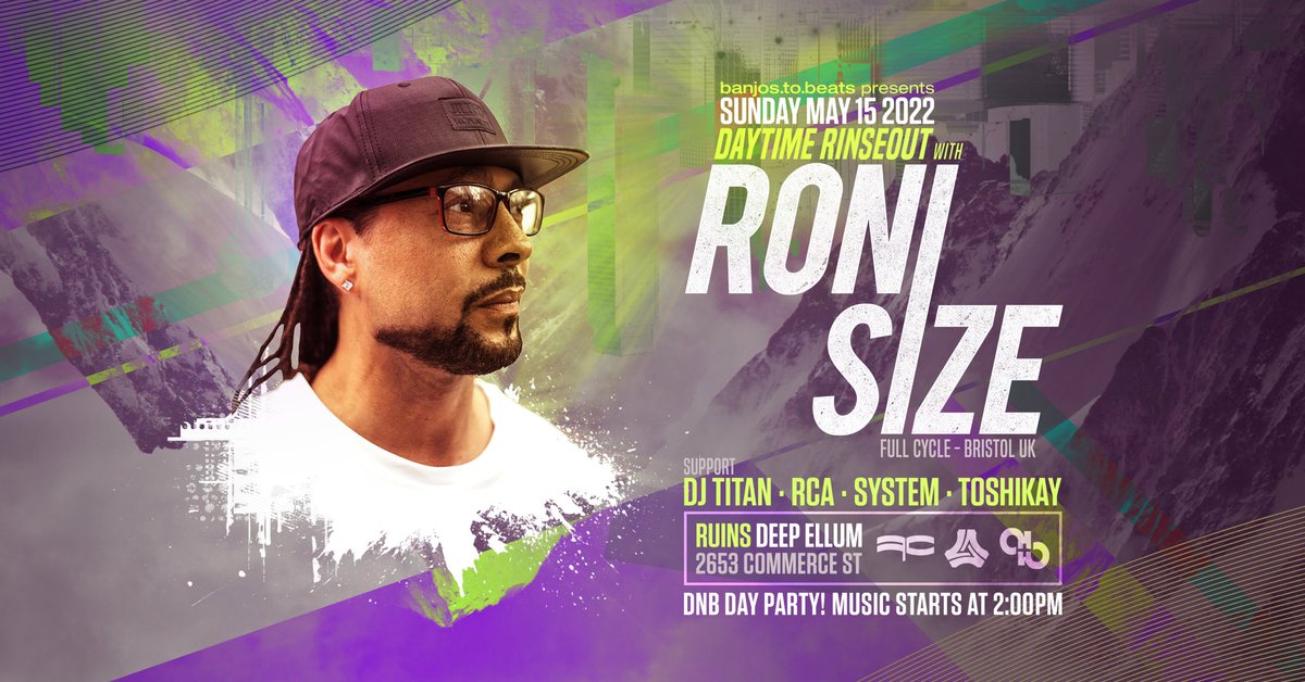 DNB Day Party, ya dig? <a href="/ronisizebristol/">Roni Size</a> returns to Dallas Sun May 15. Tickets on sale now: bit.ly/dnbdayparty