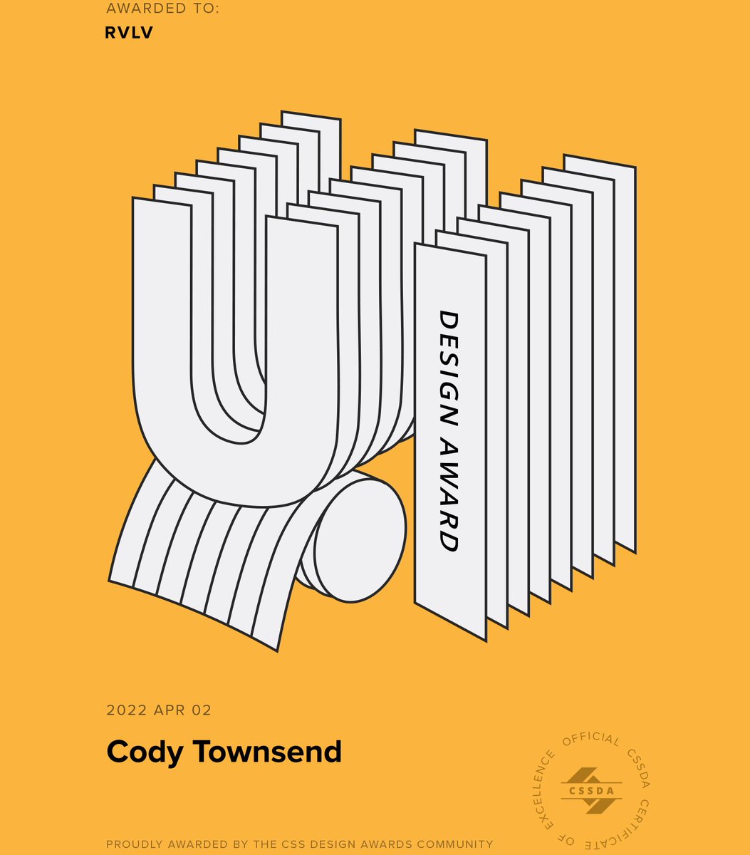Super stoked to have received multiple awards for our design of the @codytownsend Website. Massive congratulations to all our design team for their awesome work! bit.ly/3Dq0Iik