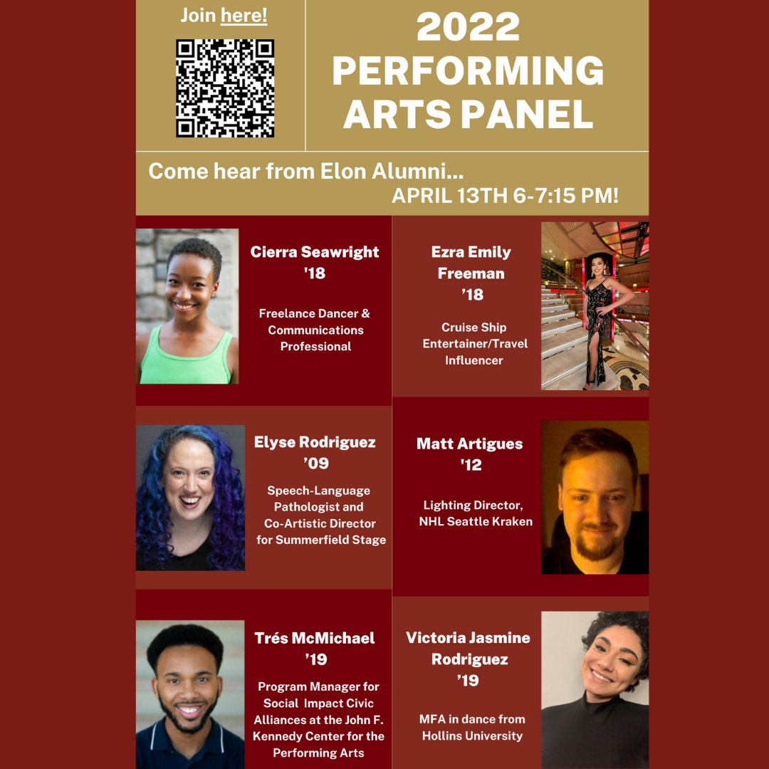 Make sure to attend the Performing Arts Alumni Panel held by the SPDC, today. Both Tres McMichael and Ezra Emily Freeman are AAD Alumni!
