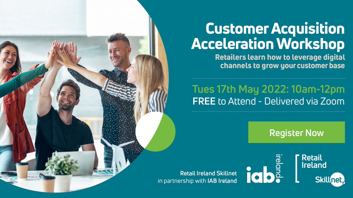 Book your free place at our Customer Acquisition Acceleration Workshop on Tuesday May 17th from 10am -12pm, hosted in collaboration with <a href="/iabireland/">IAB Ireland</a>
 Click to book your place >>bit.ly/369F2Ll

<a href="/Retail_Irl/">Retail Ireland</a> <a href="/SkillnetIreland/">Skillnet Ireland</a>
Full list of speakers available on our website