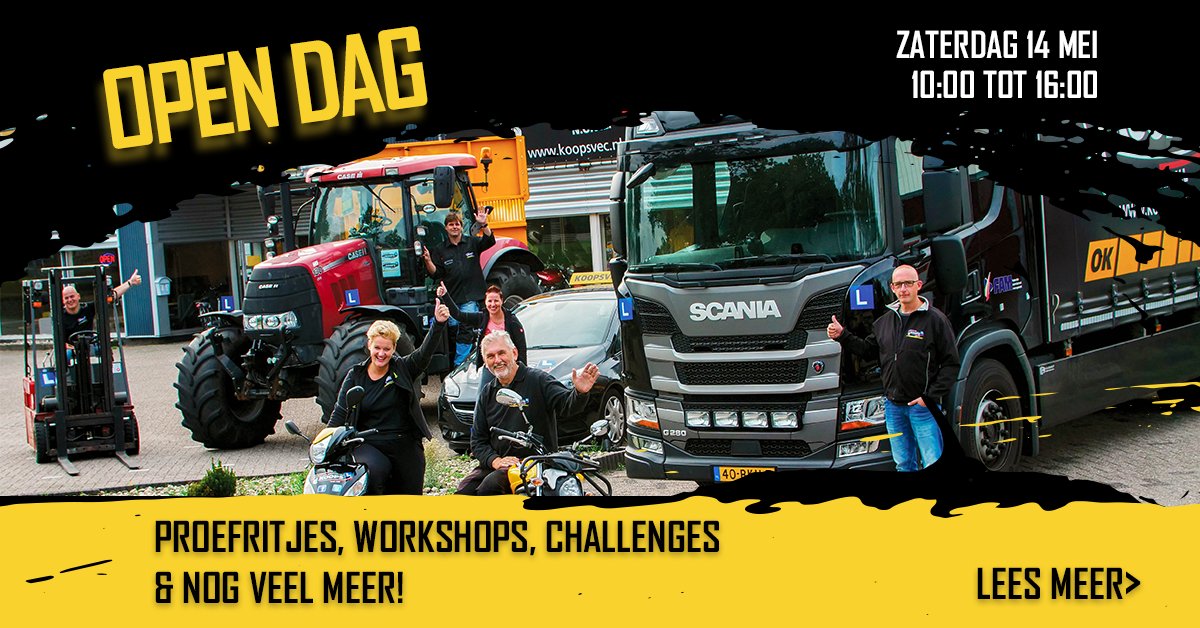 Koops Novl opleidingen organiseer open dag vol met proefritjes, workshops, challenges en meer!: Assen – Koops Novl opleidingen is al meer dan 60 jaar dé verkeersopleider van Assen. Je kunt er verschillende verkeersopleidingen volgen. Van je auto- en… dlvr.it/SNVz7g