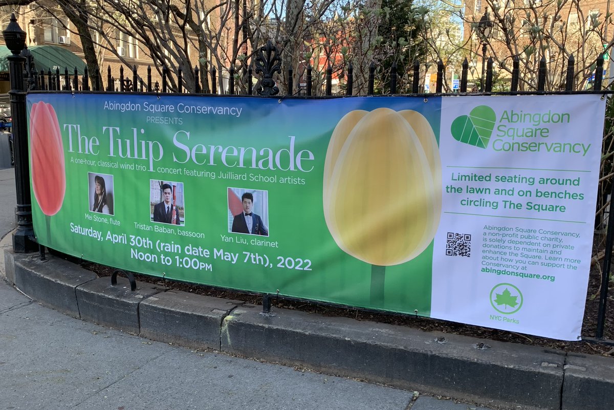 Join us in #abingdonsquare on 4/30 for the Tulip Serenade!