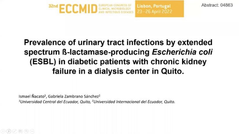 gabizambranoMD's tweet photo. 🌐👨🏻⚕️👩🏻⚕️Estaremos presentando nuestro trabajo de investigación ✨en European Congress of Clinical and infectious diseases #ECCMID 2022📚 video póster accepted #StopRAM #PROA #unidadedialisis #enfermedadrenalcronica #Diabetes #ITU https://t.co/BnpYg1GOiS