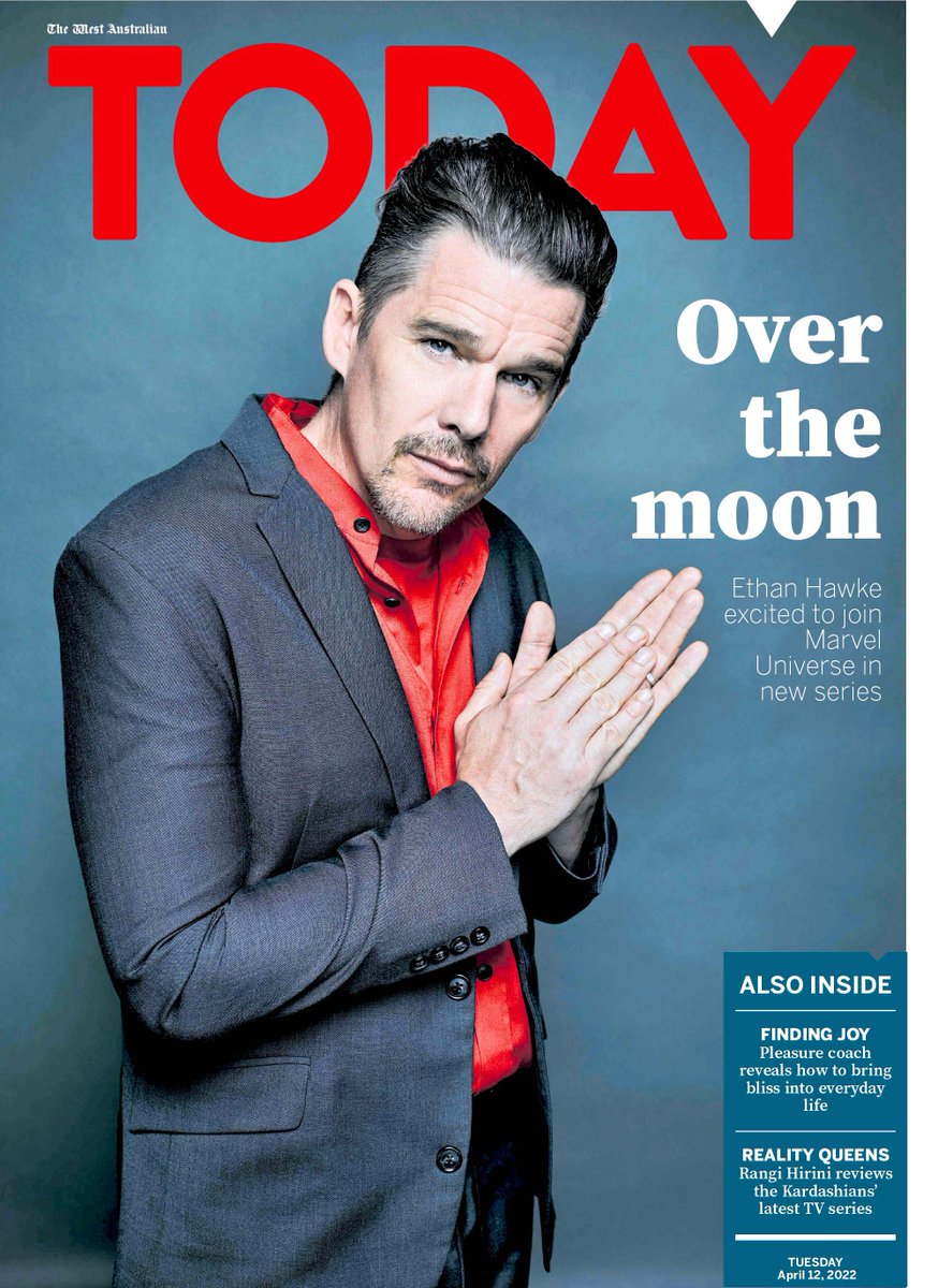 Photo by Brad Trent/Redux of Ethan Hawke on the cover of the West Australian Today magazine, April 12, 2022 issue. <a href="/BradTrent/">Brad Trent</a> <a href="/westaustralian/">The West Australian</a>