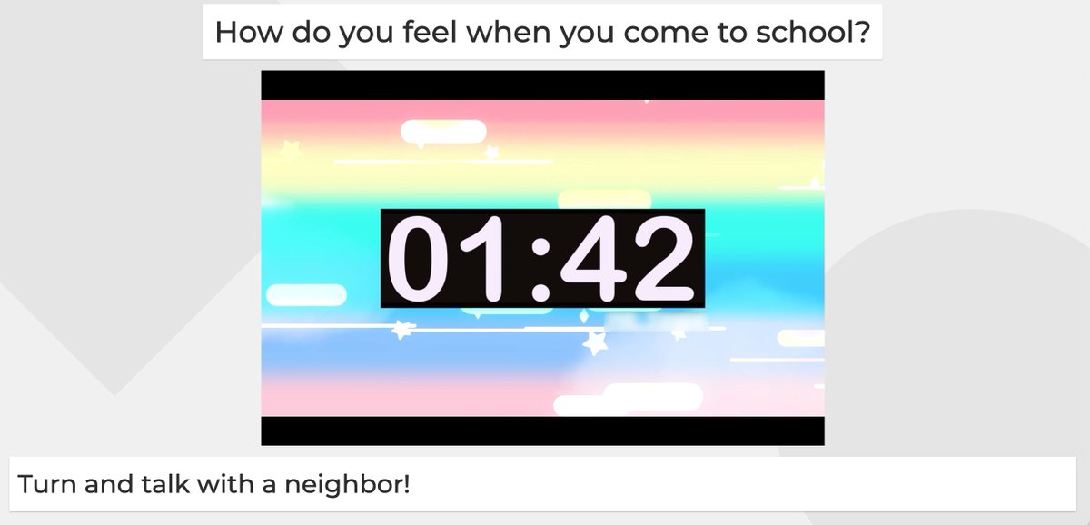 Kahoot's tweet photo. 📣   #KahootTip
Hoping to inspire brainstorming and group reflection between questions?

Add in “Big Media” slides with countdown timers and video clocks to keep students engaged and collaborating. https://t.co/k9QHk28Q8d
