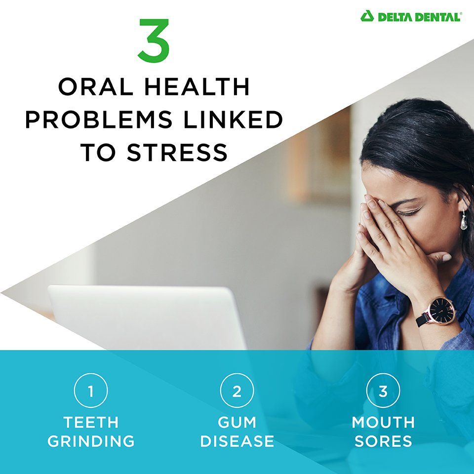 DeltaDental's tweet photo. Stress can contribute to high blood pressure, heart disease and diabetes. Did you know it can also damage your healthy smile? See how. https://t.co/jIvSeEBofO