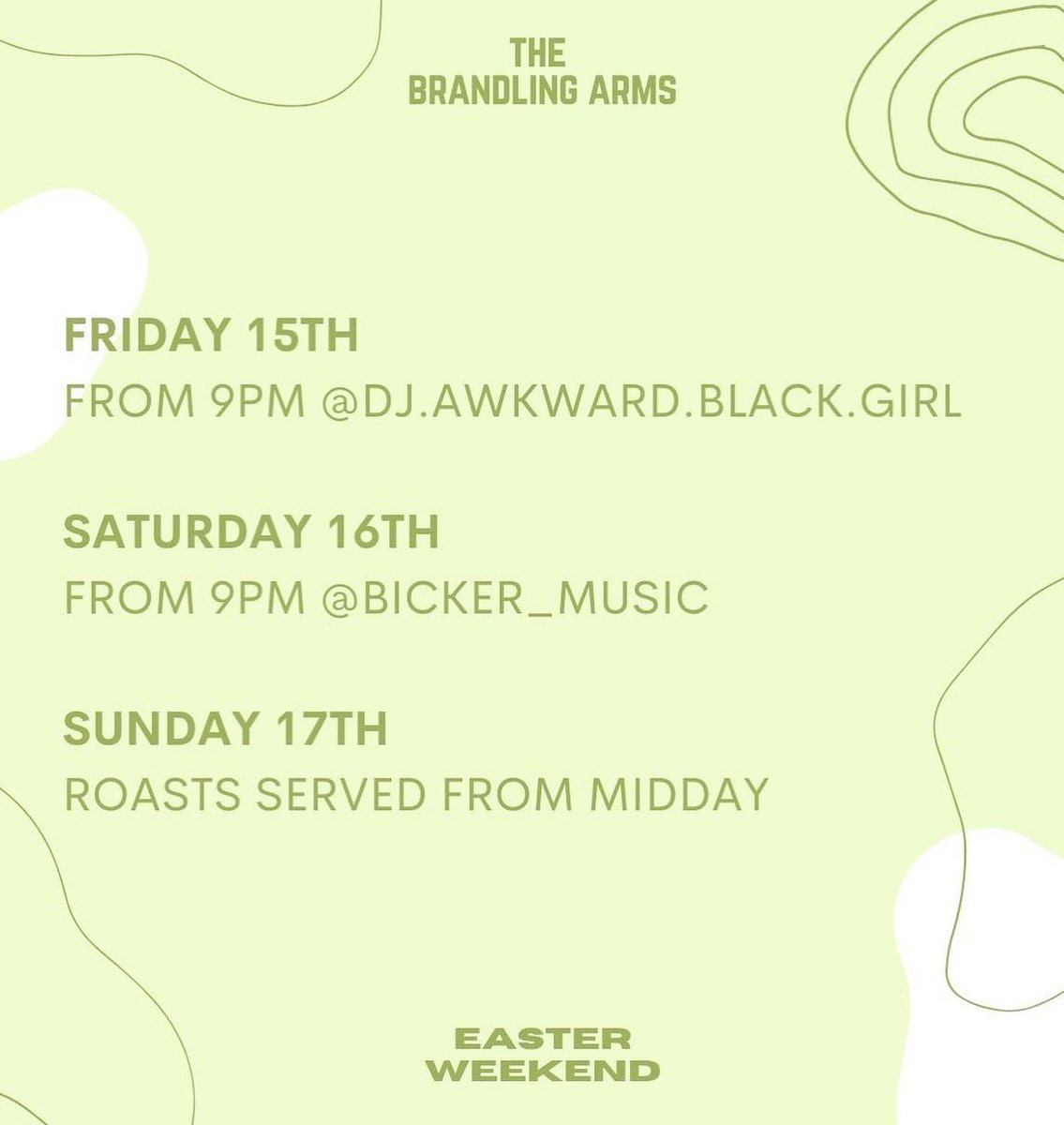 We've got a double whammy this Easter, with live music this Friday AND Saturday night. Get yourselves down for a boogie and a boozy