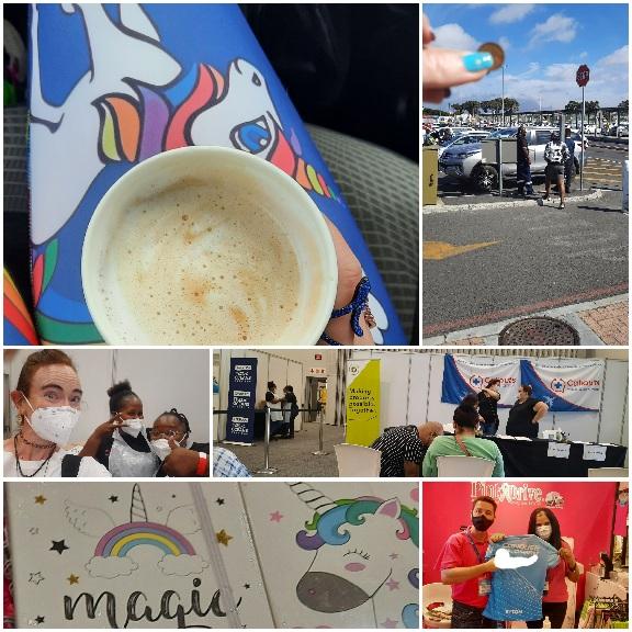 TrainerThee's tweet photo. #Travel #Fly #ExploreSA #TTOM2022 #HazelnutCoffee (Oh my word - I'm hooked!) #Lucky 10c coin #TwoOceansExpo #TheTest #TheNerves #TheWait The amazing #Nusing staff #AllSystemsGO! #Magic @ThePinkDrive - great team and friendliest! 🤣👍🌟👏 #cancerresearch #PersonalisedTop #Blessed https://t.co/s3hjWLaoSJ