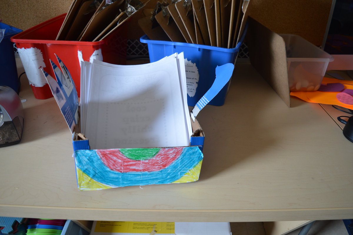 CHPSLibrary's tweet photo. Happy National GOOS Paper Day! CHPS got our GOOS Paper Bin Challenge On!  Some AMAZING &amp; CREATIVE Bins! But really ANY GOOS Bin is a GREAT GOOS Bin! 😉👍 #1
#GOOSPaperDay22 
@EcoSchoolsCAN @ChpsMilton https://t.co/HFkeR9Vrd7