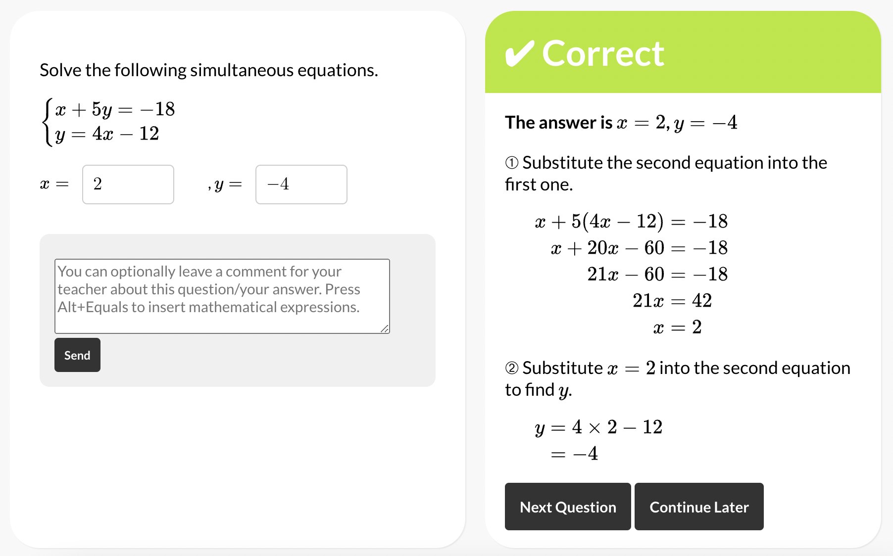 Gaetan Dupont 5 New Key Skills Added This Week On Drfrostmaths Including This One Linear Simultaneous Equations Using Substitution This Is The 900th Key Skill To Be Added On Dfm