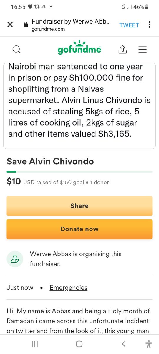 AFCwra's tweet photo. #Naivas
#SaveAlvin
Rt we can donate more to feed get this man out and feed his family for atleast a month. https://t.co/3WJFQ0Rp6a