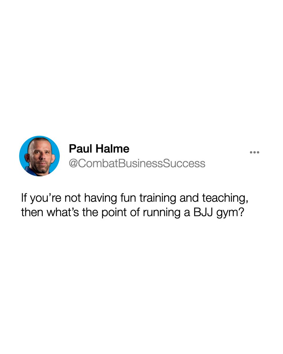 CombatBusiness's tweet photo. What’s the #1 reason you run your gym? What gets you out of bed in the morning?

#BJJ #martialarts #gymowner #martialartsbusiness #BJJcoach #successmindset #themoneyfight #money #wealthbuilding https://t.co/Krb3d4yZDc