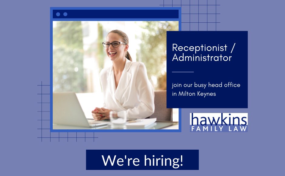 We're looking for a full-time Office Receptionist / Administrator to join our busy head office in Milton Keynes hawkinsfamilylaw.co.uk/our-team/join-… #hiring #vacancy #recruiting #jobsmk #jobsmiltonkeynes
