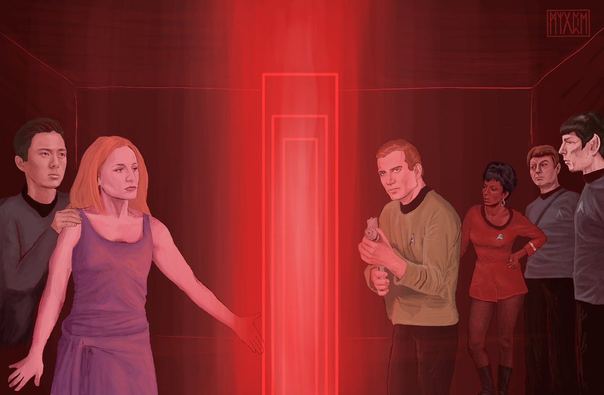 MagpiesMidnight's tweet photo. My fanart for Fires of Forever, an epic Spirk fic by Cate Adams for @thylabang 

https://t.co/vTP3ccL06P

Totally recommend you give this a read, it's tense, clever, original and gripping from beginning to end! Like watching an episode of TOS but with extra sexy Spirk romance!! https://t.co/7FSYdRB8LY