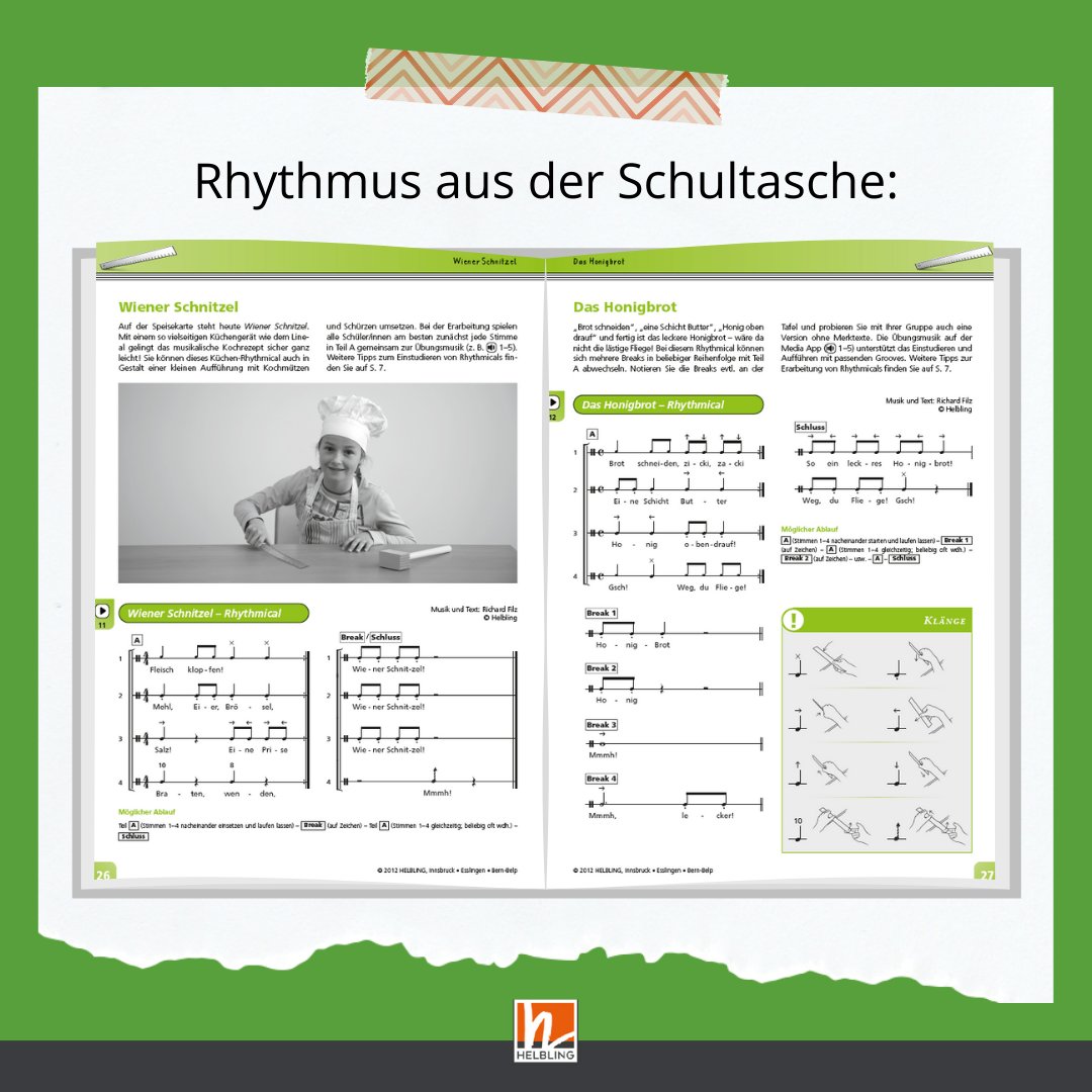 helbling_at's tweet photo. Gemeinsam in der Klasse musizieren nur mit Buch, Papier, Lineal, Stiften und Münzen? Ja, das geht – und macht auch noch richtig viel Spaß: https://t.co/fe06xtd5DE ✏️📕📏

#helbling #rhythmus #musikunterricht #musikpraxis #musikpädagogik #musikinderschule https://t.co/DDMmJFePAn
