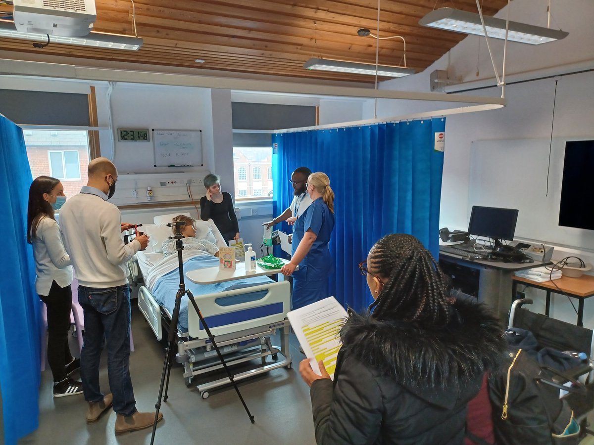 drsheila8's tweet photo. Day 1 filming gor Gnursesim project. Students are so skilled...nurses, actors incredible! @DxACM @sinead_mehigan @manuellilloc #gnursesim https://t.co/KfKd11A6m0 https://t.co/FHA1Umhxcc