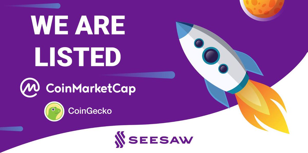 💲 SEESAW PROTOCOL 💲

We are delighted to announce that SSW Protocol is now LISTED ON COINMARKETCAP and COINGECKO! 🦾

⚫️ Check it out: 
coinmarketcap.com/currencies/see…
coingecko.com/en/coins/seesaw

Buy on PancakeSwap ▶️
pancakeswap.finance/swap?inputCurr…

Buy on SeeSaw Swap ▶️
swap.seesawprotocol.io