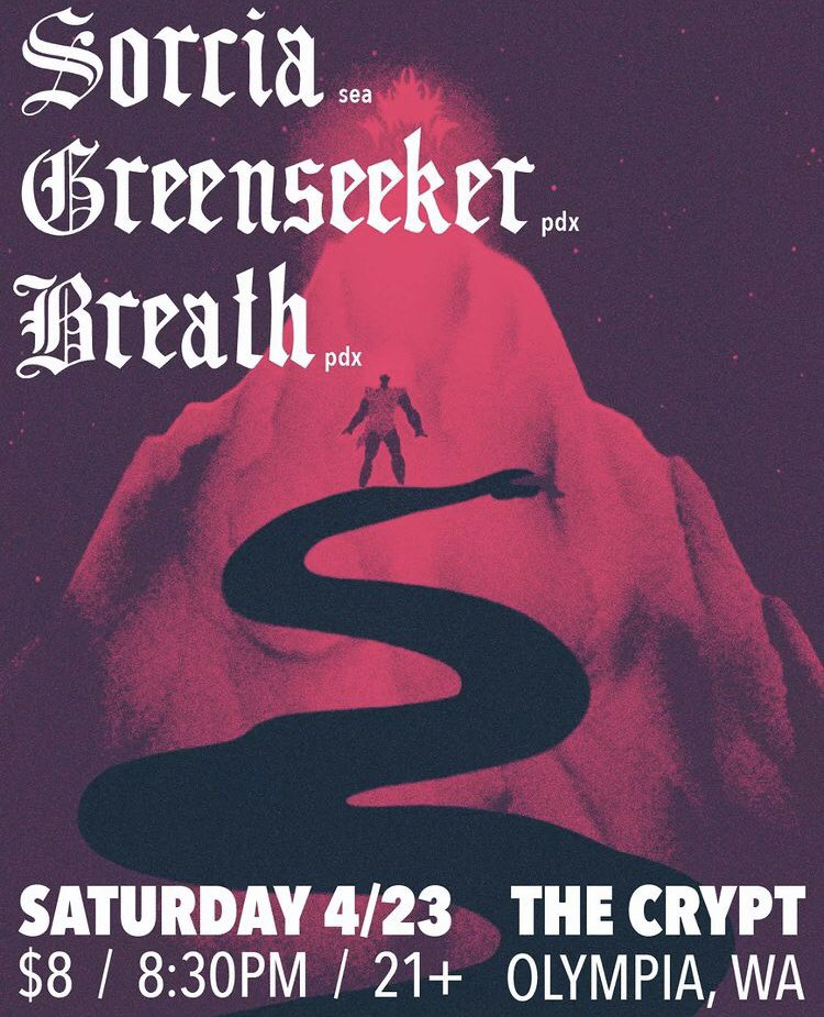 We’ll be in Olympia on April 23rd with <a href="/Breath68498020/">Breath</a> &amp; <a href="/sorciaband/">Sorcia</a>! It’s gonna be a fun one. 🔥🤘