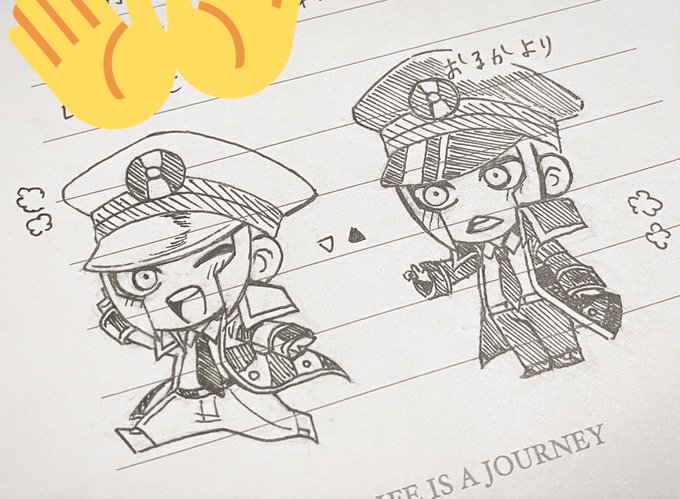 はおなさん(@ Hao_807 )へ送ったお手紙に描かせていただいたミニ双子ちゃんです! 