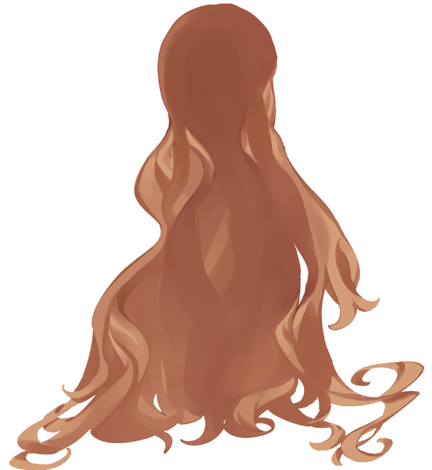 Live2dのためにパーツ分けしている後ろ髪です 