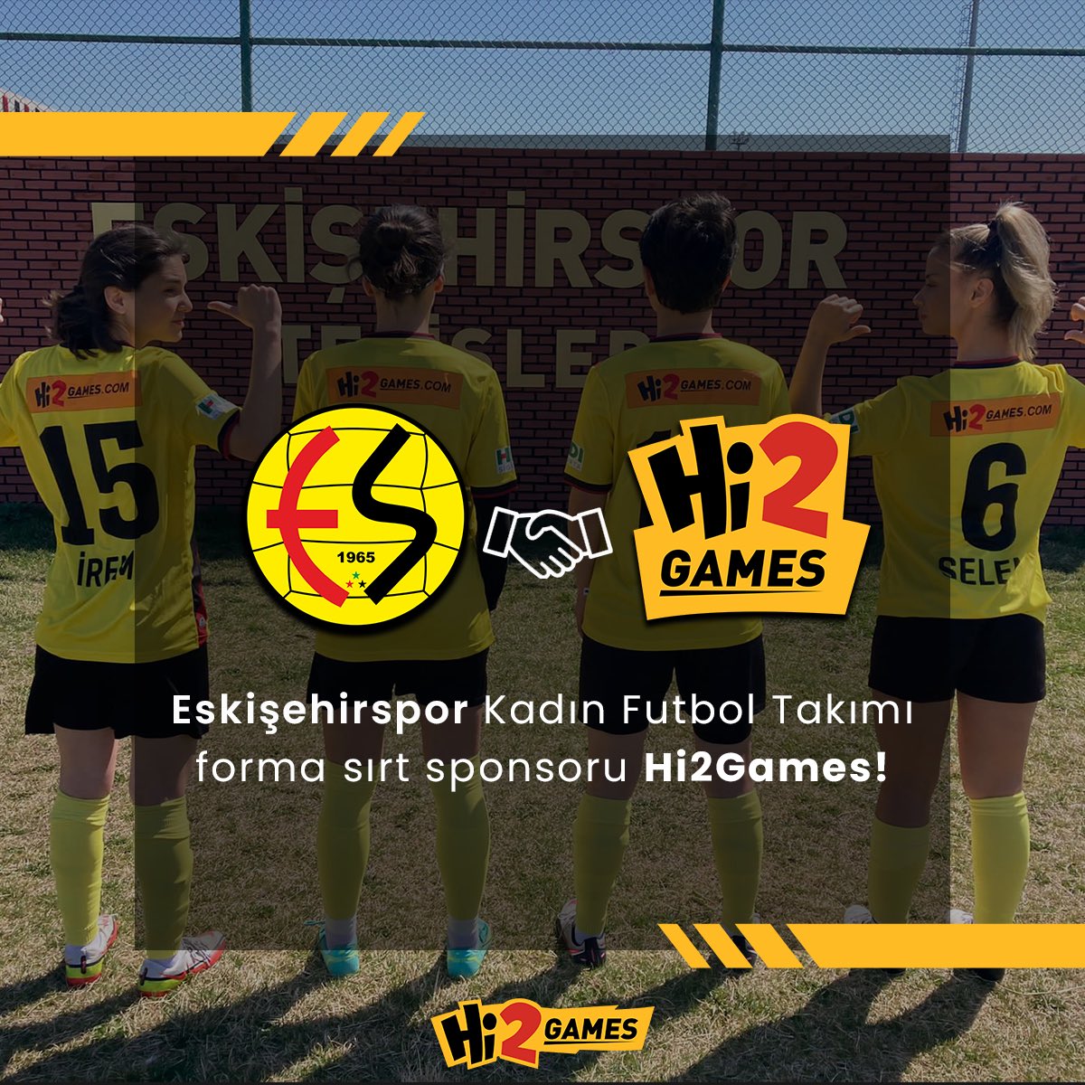 Eskişehirspor Kadın Futbol Takımı forma sırt sponsoru Hi2Games! 
Eskişehirspor’a zorlu lig mücadelesinde başarılar diliyoruz! 
<a href="/Eskisehirspor/">Eskişehirspor</a> <a href="/ESESkadinfutbol/">Eskişehirspor Kadın Futbol Takımı</a>
