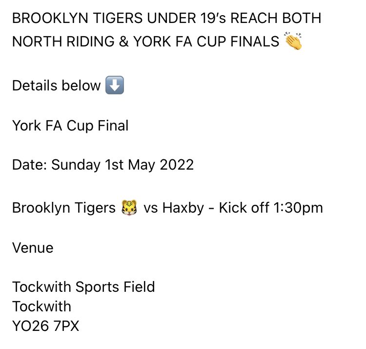 FanPickering's tweet image. Brooklyn Tigers 🐯 under 19’s reach double cup final 👏

Details below ⬇️ 

#UPTHEPIKES