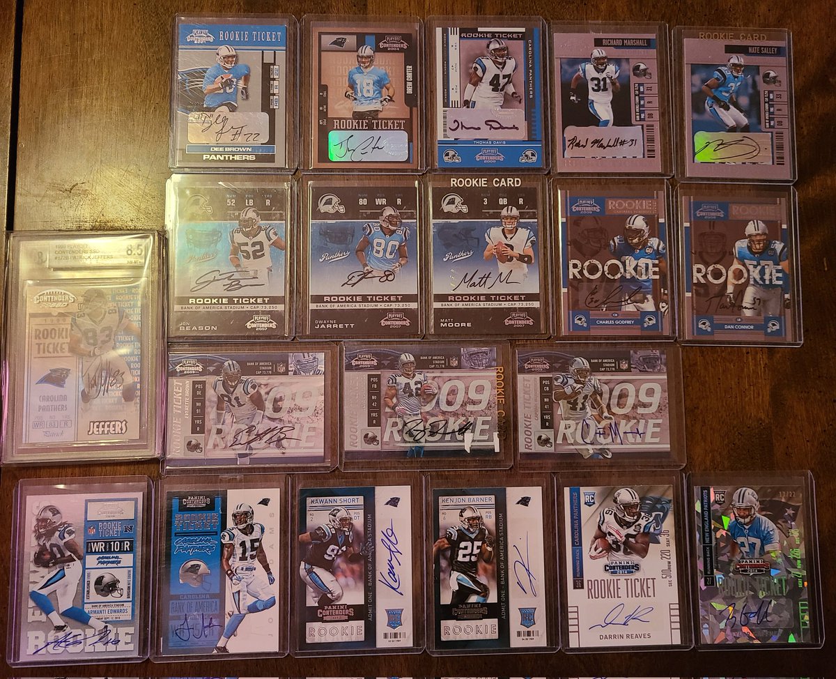 Mwerlinger11's tweet photo. #SetUpdate! 
Here's where I'm currently at with my Panthers Contenders set! Please reach out if you see one I don't have! https://t.co/vpTgnqMqxz