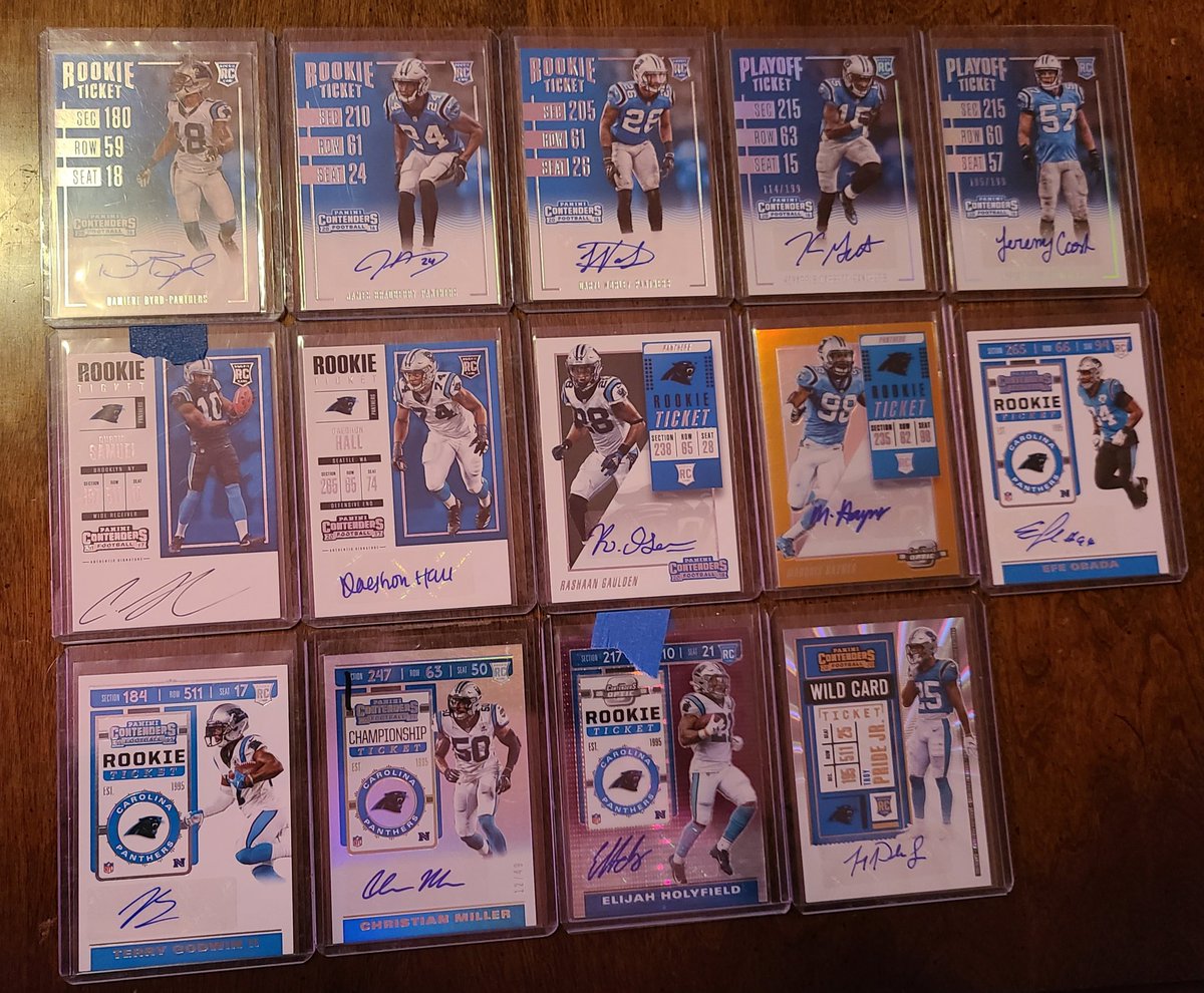 Mwerlinger11's tweet photo. #SetUpdate! 
Here's where I'm currently at with my Panthers Contenders set! Please reach out if you see one I don't have! https://t.co/vpTgnqMqxz