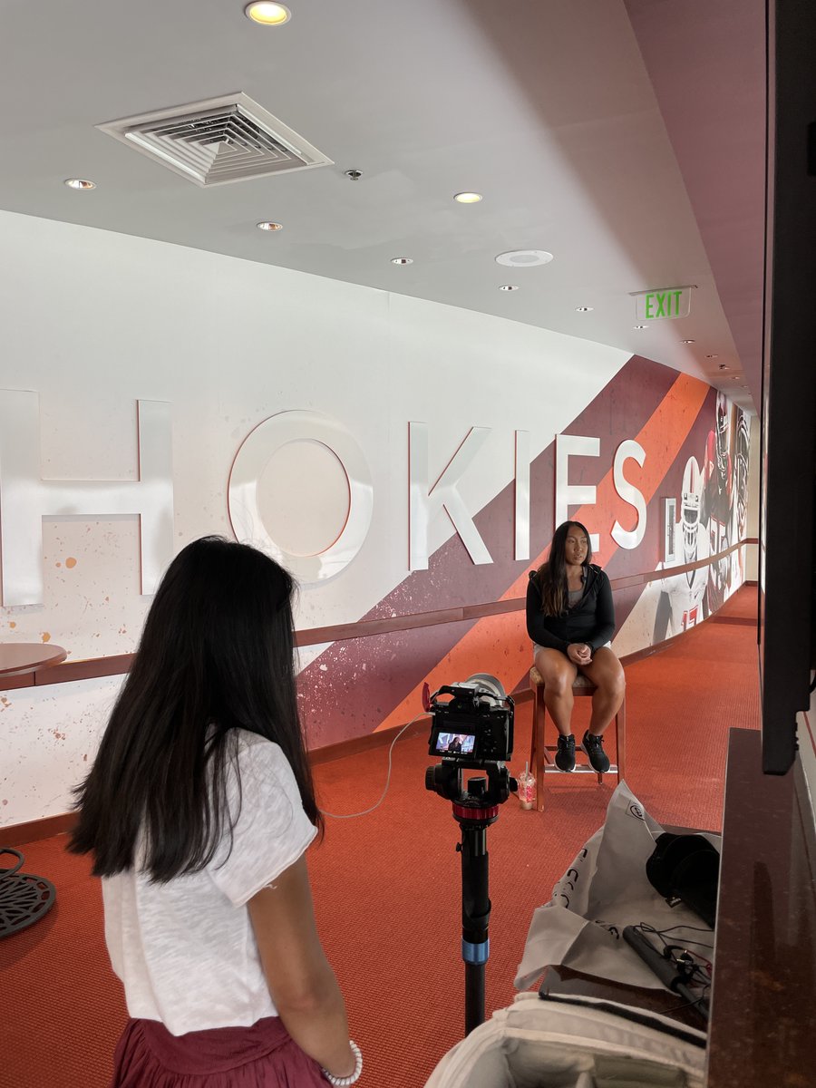 uncutblacksburg's tweet photo. Filmed with @chhindasom today in Lane! It was mesmerizing to hear her unique journey filled with culture, hardships, and dedication to her craft while becoming the first Cambodian-American female tennis player to compete at a collegiate level. Stay tuned for her full interview! https://t.co/JY7ZV2Ue9O
