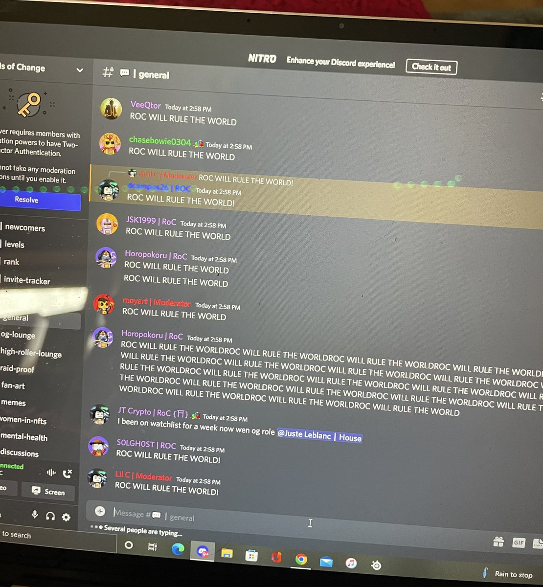ColtenCarmin's tweet photo. ROC WILL RULE THE WORLD! @reelsofchange this discord going crazy ✊🏼🤖🧡CHIP CHIP! https://t.co/njO3Jo4vmd