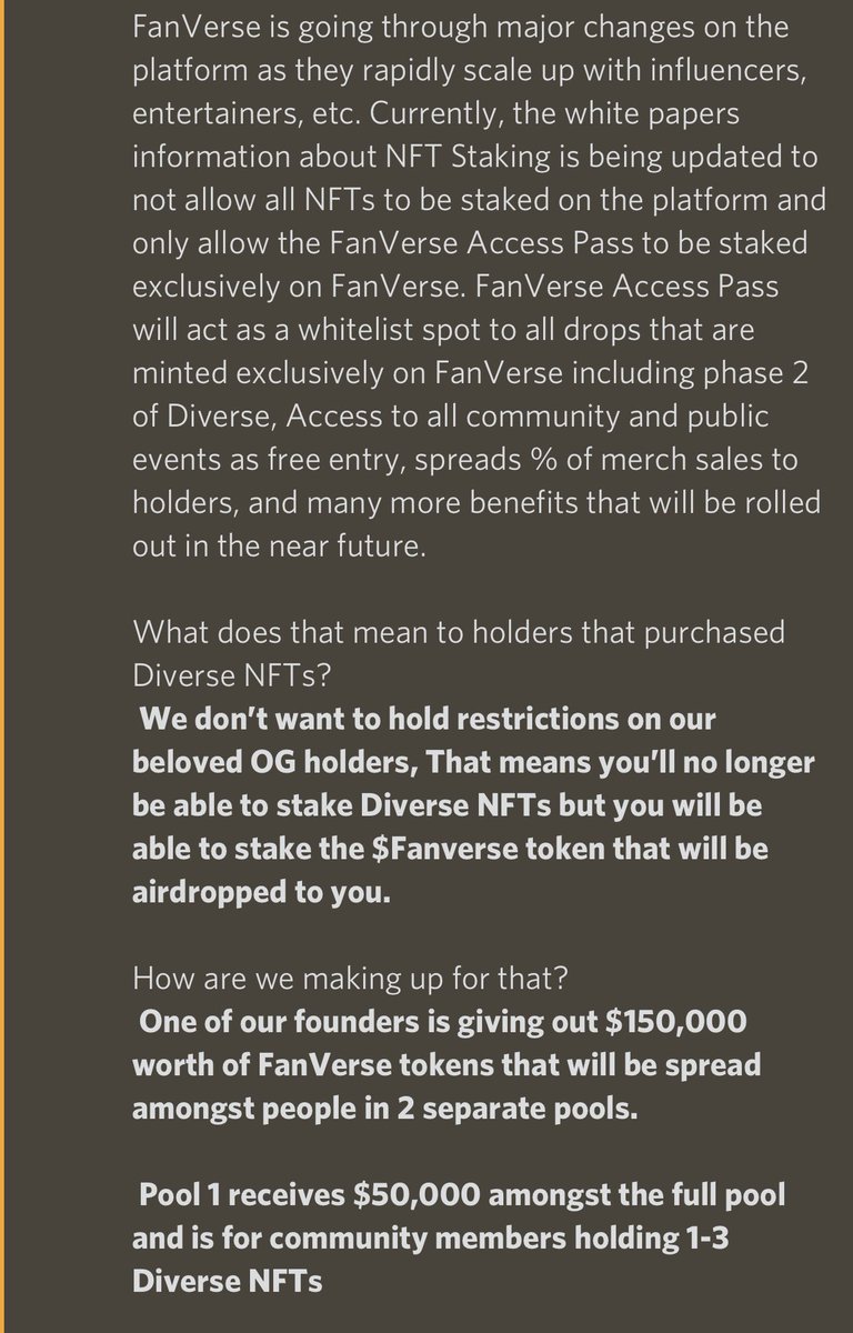 Nikitasia_1_'s tweet photo. You don’t want to miss out on this!!! 🚀🚀🚀@diverse #Staking #NFTGiveaway #NFTCommunity #nftart #NFTshill #NFTs https://t.co/Q5FNoMOauq https://t.co/YQcIIXjxnw