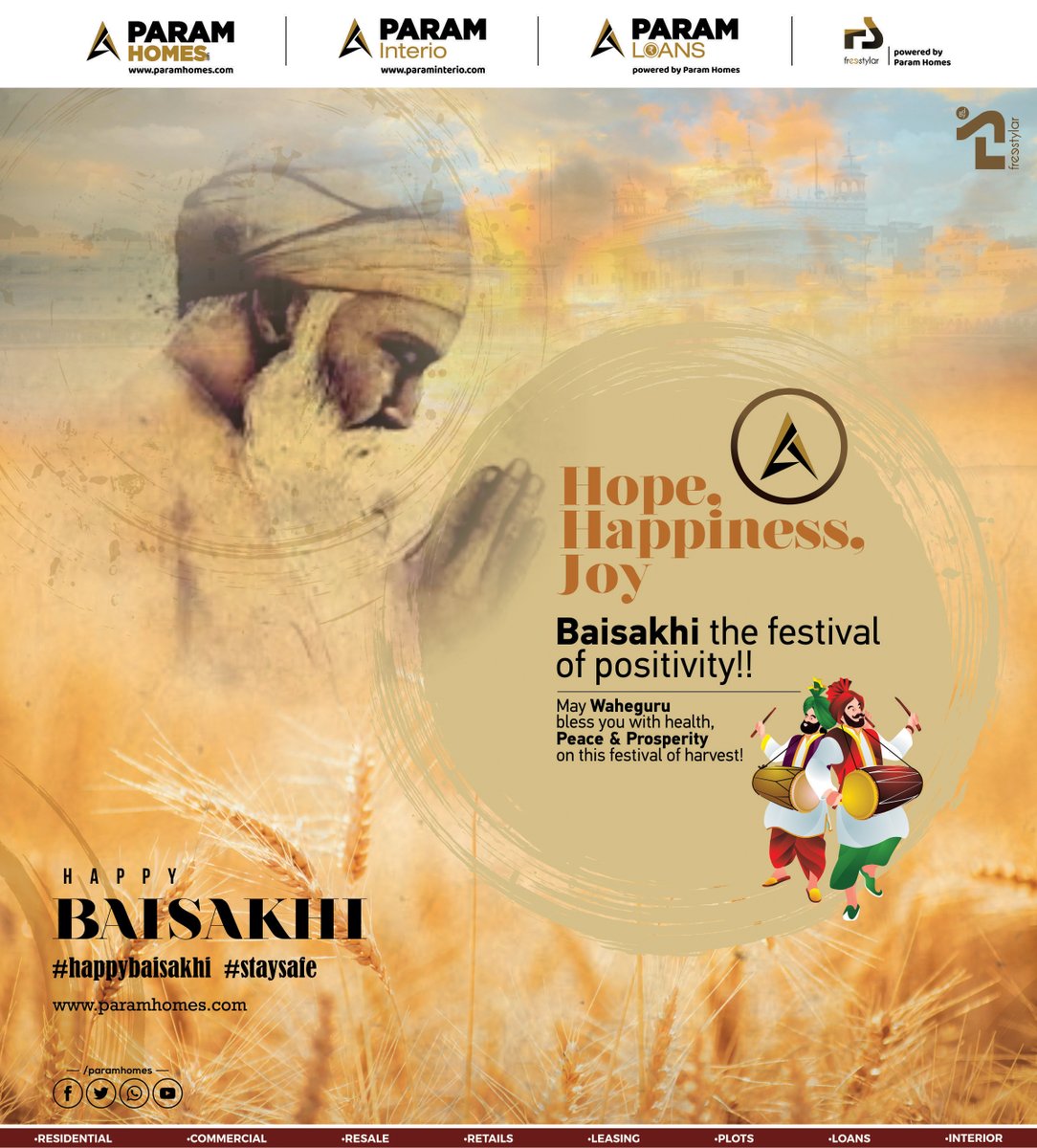 param_homes's tweet photo. May the Cheerful Festival of Baisakhi bring Happiness and Joy in your Life.
Param Homes wishes you all a very Happy Baisakhi 2022!
#vaisakhi #baisakhi #harvest #wheat #Paramhomes #Happyvaisakhi #HappyBaisakhi2022 https://t.co/zulQWUiI9v